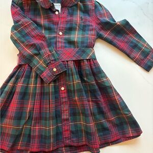Ralph Lauren Red and Green Plaid Kids Dress